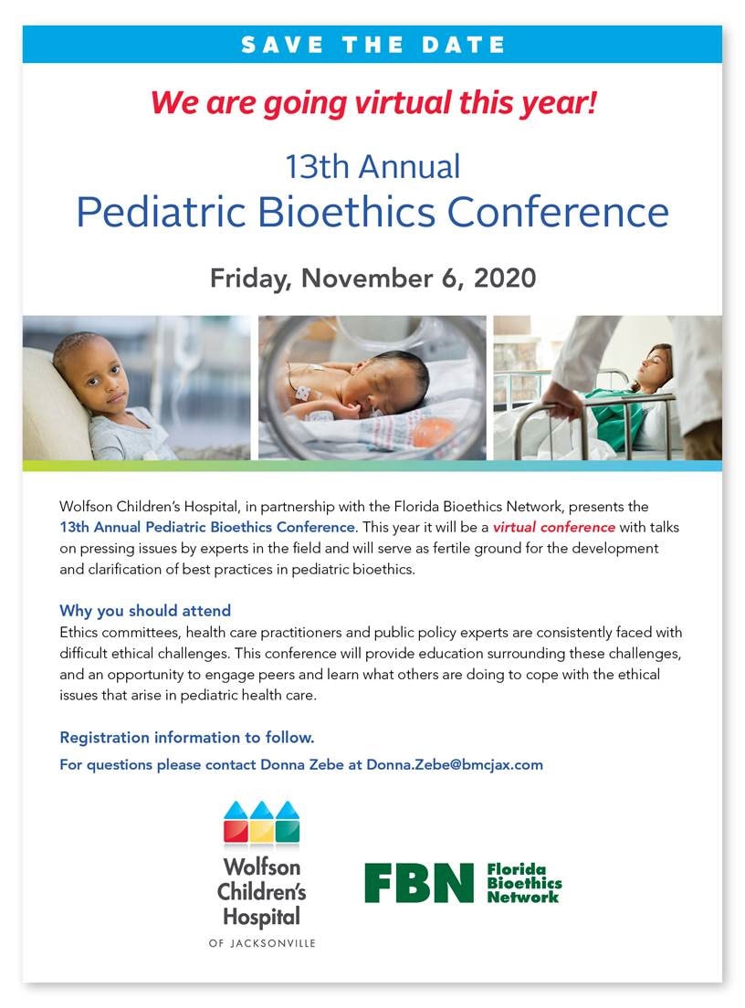 Pediatric Bioethics Conference flier